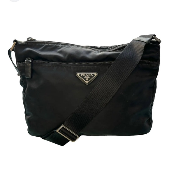 Prada Messenger Nylon Bag Crossbody Black - Picture 1 of 8